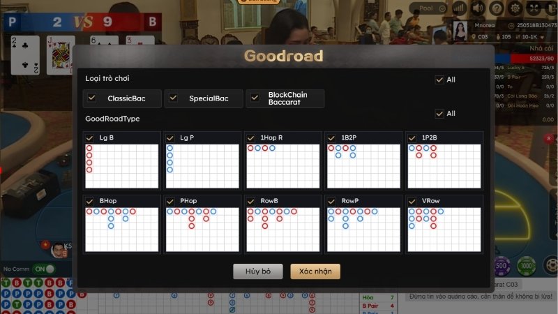 Live baccarat 789win với giao diện đa góc quay